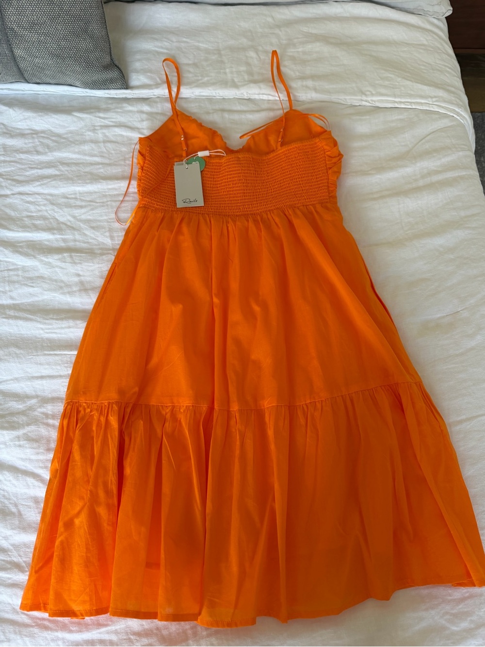 New Rails Chrissy Tangerine Spaghetti Strap Orange Sundress with Front Cutout - Picture 3 of 4